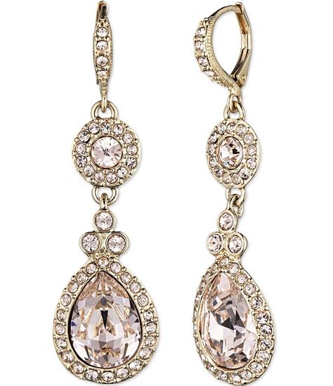 givenchy gunmetal crystal drop earrings|givenchy gold earrings.